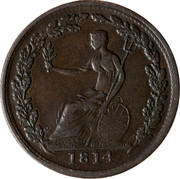 Canada Halfpenny Wellington Token 1814 WE-8A1 1814 coin reverse Canada Halfpenny Wellington Token 1814 WE-8A1 1814 coin reverse