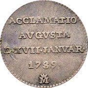 Spain 0.5 Real (Carolvs IV) 1789 ACCLAMATIO AVGVSTA D XVII JANVAR M coin reverse