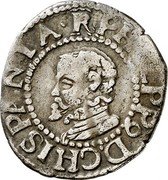 Spain 1/2 Croat (Felipe II) PHILIPP9 D G HISPANIA R coin obverse Spain 1/2 Croat (Felipe II) PHILIPP9 D G HISPANIA R coin obverse