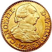 Spain 1/2 Escudo (Carlos III) KM# 425.2 CAROLUS III D G HISP R 1786 coin obverse Spain 1/2 Escudo (Carlos III) KM# 425.2 CAROLUS III D G HISP R 1786 coin obverse