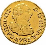 Spain 1/2 Escudo (Carlos III) KM# 415.2 CAROL III D G HISP R 1783 coin obverse Spain 1/2 Escudo (Carlos III) KM# 415.2 CAROL III D G HISP R 1783 coin obverse