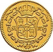 Spain 1/2 Escudo (Carlos III) KM# 415.2 M JD coin reverse Spain 1/2 Escudo (Carlos III) KM# 415.2 M JD coin reverse