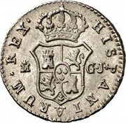 Spain 1/2 Real (Fernando VII) KM# 482.2 HISPANIARUM REX M CJ coin reverse Spain 1/2 Real (Fernando VII) KM# 482.2 HISPANIARUM REX M CJ coin reverse