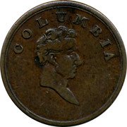 UK 1 Farthing Canada British Columbia Token 1820 -1830 СOLUMBIA coin obverse UK 1 Farthing Canada British Columbia Token 1820 -1830 СOLUMBIA coin obverse