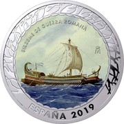 Spain 1,5 Euro Birreme de Guerra Romana. Series IV 2019 ♔M BIRREME DE GUERRA ROMANA ESPAÑA 2019 M coin obverse