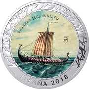 Spain 1,5 Euro Drakkar Escandinavo - Series I 2018 ♔M M DRAKKAR SCANDINAVO ESPAÑA 2018 coin obverse Spain 1,5 Euro Drakkar Escandinavo - Series I 2018 ♔M M DRAKKAR SCANDINAVO ESPAÑA 2018 coin obverse