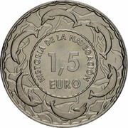 Spain 1,5 Euro Drakkar Escandinavo - Series I 2018 ♔M 1,5 EURO HISTORIA DE LA NAVEGACION coin reverse Spain 1,5 Euro Drakkar Escandinavo - Series I 2018 ♔M 1,5 EURO HISTORIA DE LA NAVEGACION coin reverse