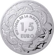 Spain 1,5 Euro Galeon Spanish Siglo XVII. Series IV 2019 ♔M 1,5 EURO HISTORIA DE LA NAVEGACION coin reverse Spain 1,5 Euro Galeon Spanish Siglo XVII. Series IV 2019 ♔M 1,5 EURO HISTORIA DE LA NAVEGACION coin reverse