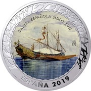 Spain 1,5 Euro Galera Spanish Siglo XVII. Series III 2019 ♔M M GALERA ESPAÑOLA SIGLO XVII ESPAÑA 2019 coin obverse Spain 1,5 Euro Galera Spanish Siglo XVII. Series III 2019 ♔M M GALERA ESPAÑOLA SIGLO XVII ESPAÑA 2019 coin obverse