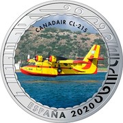 Spain 1,5 Euro History of Aviation - Canadair CL-215 2020 ♔M ESPAÑA 2020 CANADAIR CL-215 coin obverse Spain 1,5 Euro History of Aviation - Canadair CL-215 2020 ♔M ESPAÑA 2020 CANADAIR CL-215 coin obverse