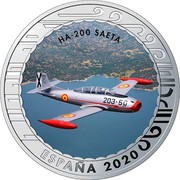 Spain 1,5 Euro History of Aviation - HA-200 Saeta 2020 ♔M ESPAÑA 2020 HA-200 SAETA coin obverse Spain 1,5 Euro History of Aviation - HA-200 Saeta 2020 ♔M ESPAÑA 2020 HA-200 SAETA coin obverse