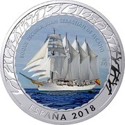 Spain 1,5 Euro Juan Sebastian Elcano - Series I 2018 ♔M KM# 216 M BUQUE ESCUELA JUAN SEBASTIÁN DE ELCANO ESPAÑA 2018 coin obverse Spain 1,5 Euro Juan Sebastian Elcano - Series I 2018 ♔M KM# 216 M BUQUE ESCUELA JUAN SEBASTIÁN DE ELCANO ESPAÑA 2018 coin obverse