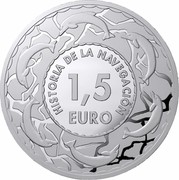 Spain 1,5 Euro Replenishment Oiler Patino. Series II 2019 ♔M KM# 219 HISTORIA DE LA NAVEGACION 1,5 EURO coin reverse