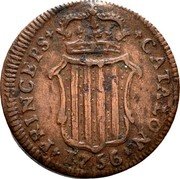 Spain 1 Ardite Fernando VI 1756  PRINCEPS CATALON 1756 coin obverse Spain 1 Ardite Fernando VI 1756  PRINCEPS CATALON 1756 coin obverse