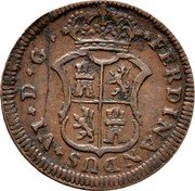 Spain 1 Ardite Fernando VI 1756  FERDINANDUS VI D G coin reverse Spain 1 Ardite Fernando VI 1756  FERDINANDUS VI D G coin reverse