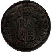 Spain 1 Ardite Maravedi FERDINANDUS VI 1756 FERDINANDUS VI D G coin obverse Spain 1 Ardite Maravedi FERDINANDUS VI 1756 FERDINANDUS VI D G coin obverse