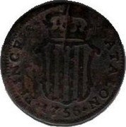 Spain 1 Ardite Maravedi FERDINANDUS VI 1756 PRINCEPS CATALON 1756 coin reverse Spain 1 Ardite Maravedi FERDINANDUS VI 1756 PRINCEPS CATALON 1756 coin reverse