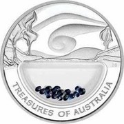 Australia 1 Dollar Treasures of Australia - Sapphires 2008 Proof KM# 1749a TREASURES OF AUSTRALIA coin reverse