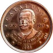 Spain 1 Ecu Enric Prat de la Riba i Sarra 1994 CATALUNYA 1870 1917 1994 coin reverse Spain 1 Ecu Enric Prat de la Riba i Sarra 1994 CATALUNYA 1870 1917 1994 coin reverse