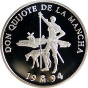 Spain 1 ECU Homage to Miguel de Cervantes 1994 ♔M Proof-like X# M45 DON QUIJOTE DE LA MANCHA 19 M 94 coin reverse Spain 1 ECU Homage to Miguel de Cervantes 1994 ♔M Proof-like X# M45 DON QUIJOTE DE LA MANCHA 19 M 94 coin reverse