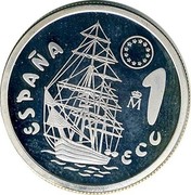 Spain 1 ECU Homage to the Navy - Nautillus 1996 ♔M X# M16 1 ECU ESPAÑA M coin obverse Spain 1 ECU Homage to the Navy - Nautillus 1996 ♔M X# M16 1 ECU ESPAÑA M coin obverse