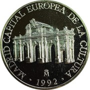 Spain 1 ECU Madrid - European Capital of Culture 1992 ♔M Proof-like X# M35 MADRID CAPITAL EUROPEA DE LA CULTURE M 1992 coin reverse Spain 1 ECU Madrid - European Capital of Culture 1992 ♔M Proof-like X# M35 MADRID CAPITAL EUROPEA DE LA CULTURE M 1992 coin reverse
