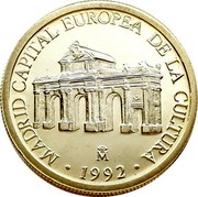 Spain 1 ECU Madrid - European Capital of Culture 1992 X# M8 MADRID CAPITAL EUROPEA DE LA CULTURE M 1992 coin reverse
