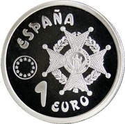 Spain 1 Euro Army 1998 X# ME57 ESPAÑA 1 EURO coin obverse