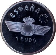 Spain 1 Euro Tribute to the National Aviation - MF-7 1997 ♔M X# ME53 ESPAÑA 1 EURO coin obverse Spain 1 Euro Tribute to the National Aviation - MF-7 1997 ♔M X# ME53 ESPAÑA 1 EURO coin obverse