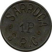 Spain 1 P (Sindicat Rural Cooperatiu. No date) KM# 8 SARROCA 1 P S.R.C coin obverse