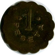 Spain 1 Peseta (Matiko) 1 PESETA coin obverse Spain 1 Peseta (Matiko) 1 PESETA coin obverse
