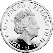 UK 1 Pound Britannia and the Lion 2021 ELIZABETH II D G REG F D 1 POUND JC coin obverse UK 1 Pound Britannia and the Lion 2021 ELIZABETH II D G REG F D 1 POUND JC coin obverse