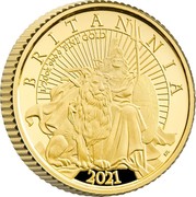 UK 1 Pound Britannia and the Lion 2021 BRITANNIA 2021 1/20 OZ 999.9 FINE GOLD PJL coin reverse UK 1 Pound Britannia and the Lion 2021 BRITANNIA 2021 1/20 OZ 999.9 FINE GOLD PJL coin reverse
