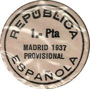 Spain 1.-Pta (Madrid) REPUBLICA ESPAÑOLA 1 PTA MADRID 1937 PROVISIONAL coin obverse Spain 1.-Pta (Madrid) REPUBLICA ESPAÑOLA 1 PTA MADRID 1937 PROVISIONAL coin obverse