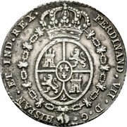 Spain 1 Real (FERDINAND VII) FERDINAND VII D G HISPAN ET IND REX coin obverse Spain 1 Real (FERDINAND VII) FERDINAND VII D G HISPAN ET IND REX coin obverse