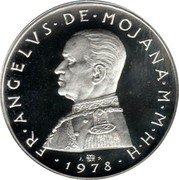 Malta 1 Scvdo Angelo 1978  X# 72 FR ANGELVS DE MOJANA M M H H 1978 coin obverse Malta 1 Scvdo Angelo 1978  X# 72 FR ANGELVS DE MOJANA M M H H 1978 coin obverse