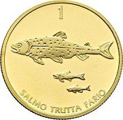 Slovenia 1 Tolar (10 years of Slovenian tolar) SALMO TRUTTA FARIO 1 coin reverse Slovenia 1 Tolar (10 years of Slovenian tolar) SALMO TRUTTA FARIO 1 coin reverse