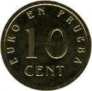 Spain 10 Cent Churriana 1998 X# ME64 EURO EN PRUEBA 10 CENT coin obverse Spain 10 Cent Churriana 1998 X# ME64 EURO EN PRUEBA 10 CENT coin obverse