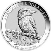 Australia 10 Dollars Australian Kokaburra 2021 P AUSTRALIAN KOOKABURRA 2021 10 OZ .9999 SILVER coin reverse Australia 10 Dollars Australian Kokaburra 2021 P AUSTRALIAN KOOKABURRA 2021 10 OZ .9999 SILVER coin reverse