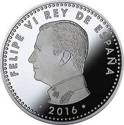 Spain 10 Euro 400th Anniversary of the Death of Miguel de Cervantes 2016 ♔M Proof FELIPE VI REY DE ESPAÑA 2016 coin obverse Spain 10 Euro 400th Anniversary of the Death of Miguel de Cervantes 2016 ♔M Proof FELIPE VI REY DE ESPAÑA 2016 coin obverse