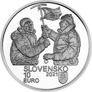 Slovakia 10 Euro (50th anni. of the first successful ascent of an 8000 Nanga Parbat) SLOVENSKO 10 EURO 2021 coin obverse Slovakia 10 Euro (50th anni. of the first successful ascent of an 8000 Nanga Parbat) SLOVENSKO 10 EURO 2021 coin obverse