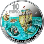 Spain 10 Euro 5th Centennary of the First Circumnavigation of the World 2021 M Proof 10 EURO M V CENTENARIO DE LA VUELTA AL MUNDO coin obverse Spain 10 Euro 5th Centennary of the First Circumnavigation of the World 2021 M Proof 10 EURO M V CENTENARIO DE LA VUELTA AL MUNDO coin obverse