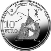 Spain 10 Euro Joan Miro 2012 10 EURO M PICTORES ESPAÑOLES coin reverse Spain 10 Euro Joan Miro 2012 10 EURO M PICTORES ESPAÑOLES coin reverse