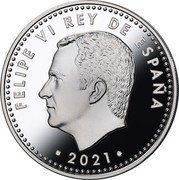 Spain 10 Euro 800th Anniversary of the Start of the Construction of the Burgos Cathedra 2021 ♔M FELIPE VI REY DE ESPAÑA 2021 coin obverse Spain 10 Euro 800th Anniversary of the Start of the Construction of the Burgos Cathedra 2021 ♔M FELIPE VI REY DE ESPAÑA 2021 coin obverse