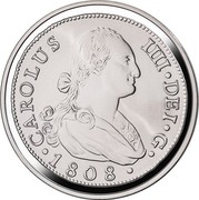 Spain 10 Euro 8th Series Numismatic Treasures - Real de a Ocho Carlos IV 2017 M CAROLUS IIII DEI G 1808 coin obverse Spain 10 Euro 8th Series Numismatic Treasures - Real de a Ocho Carlos IV 2017 M CAROLUS IIII DEI G 1808 coin obverse
