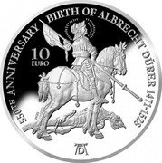 Malta 10 Euro 550th Anniversary Birth of Albrecht Durer 2021 Proof 550TH ANNIVERSARY BIRTH OF ALBRECHT DÜRER 1471-1528 10 EURO coin reverse