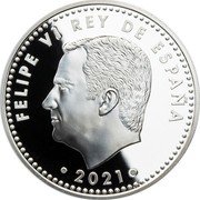 Spain 10 Euro (FIFA World Cup Qatar 2022) FELIPE VI REY DE ESPAÑA 2021 coin obverse