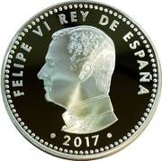 Spain 10 Euro FIFA World Cup - Russia 2018 2017 M Proof FELIPE VI REY DE ESPAÑA 2017 coin obverse Spain 10 Euro FIFA World Cup - Russia 2018 2017 M Proof FELIPE VI REY DE ESPAÑA 2017 coin obverse