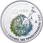 Spain 10 Euro International Year of Sustainable Tourism for Development 2017 M 10 EURO ♔M AÑO INTERNACIONAL DEL TURISMO SOSTENIBLE PARA EL DESARROLLO coin reverse Spain 10 Euro International Year of Sustainable Tourism for Development 2017 M 10 EURO ♔M AÑO INTERNACIONAL DEL TURISMO SOSTENIBLE PARA EL DESARROLLO coin reverse