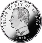 Spain 10 Euro Spanish Olympic Team 2016 ♔M Proof FELIPE VI REY DE ESPAÑA 2016 coin obverse Spain 10 Euro Spanish Olympic Team 2016 ♔M Proof FELIPE VI REY DE ESPAÑA 2016 coin obverse
